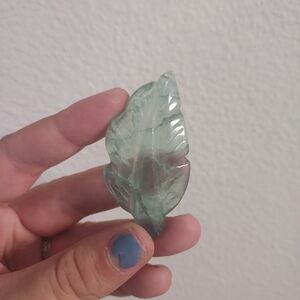 Green Fluorite Leaf-Shaped Gemstone
